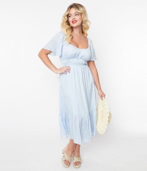  Baby Blue Princess Midi Dress