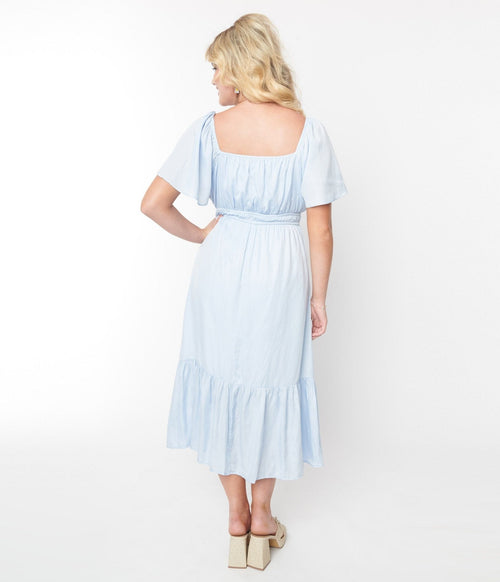  Baby Blue Princess Midi Dress