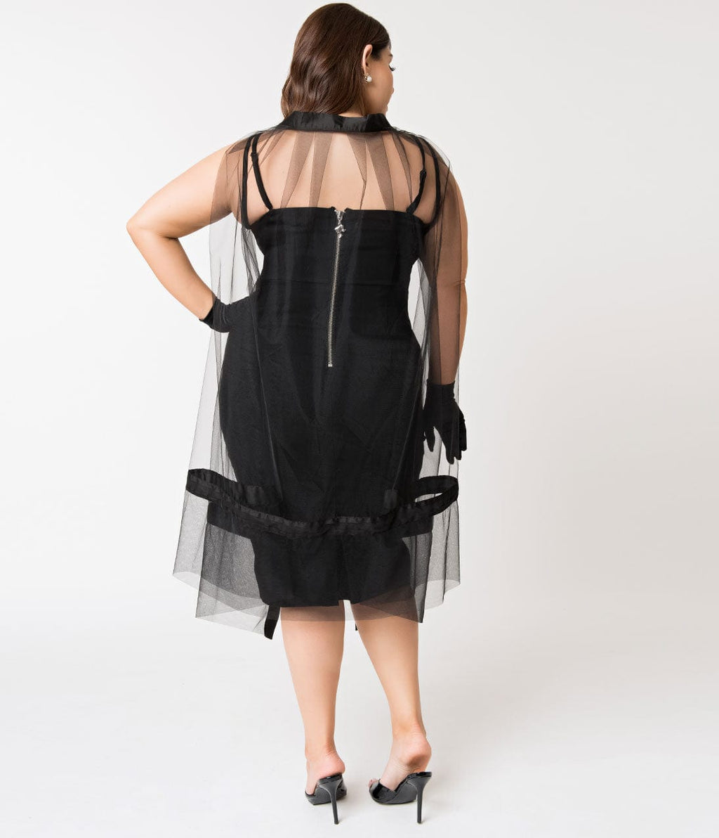  Barbie™ X Unique Vintage Black Magic Sheath Dress & Cape Set