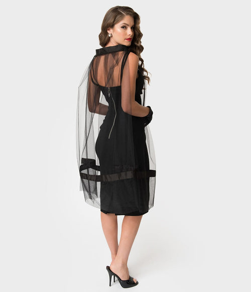  Barbie™ X Unique Vintage Black Magic Sheath Dress & Cape Set