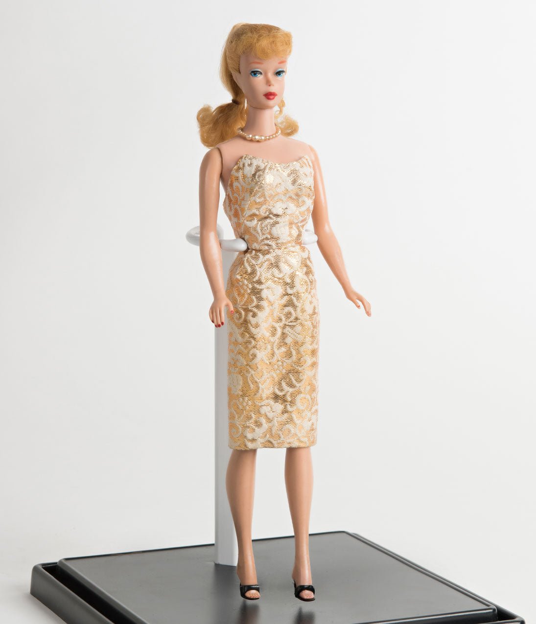  Barbie™ X Unique Vintage Golden Girl Brocade Sheath Dress