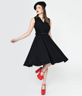  Black Collared Jani Swing Dress