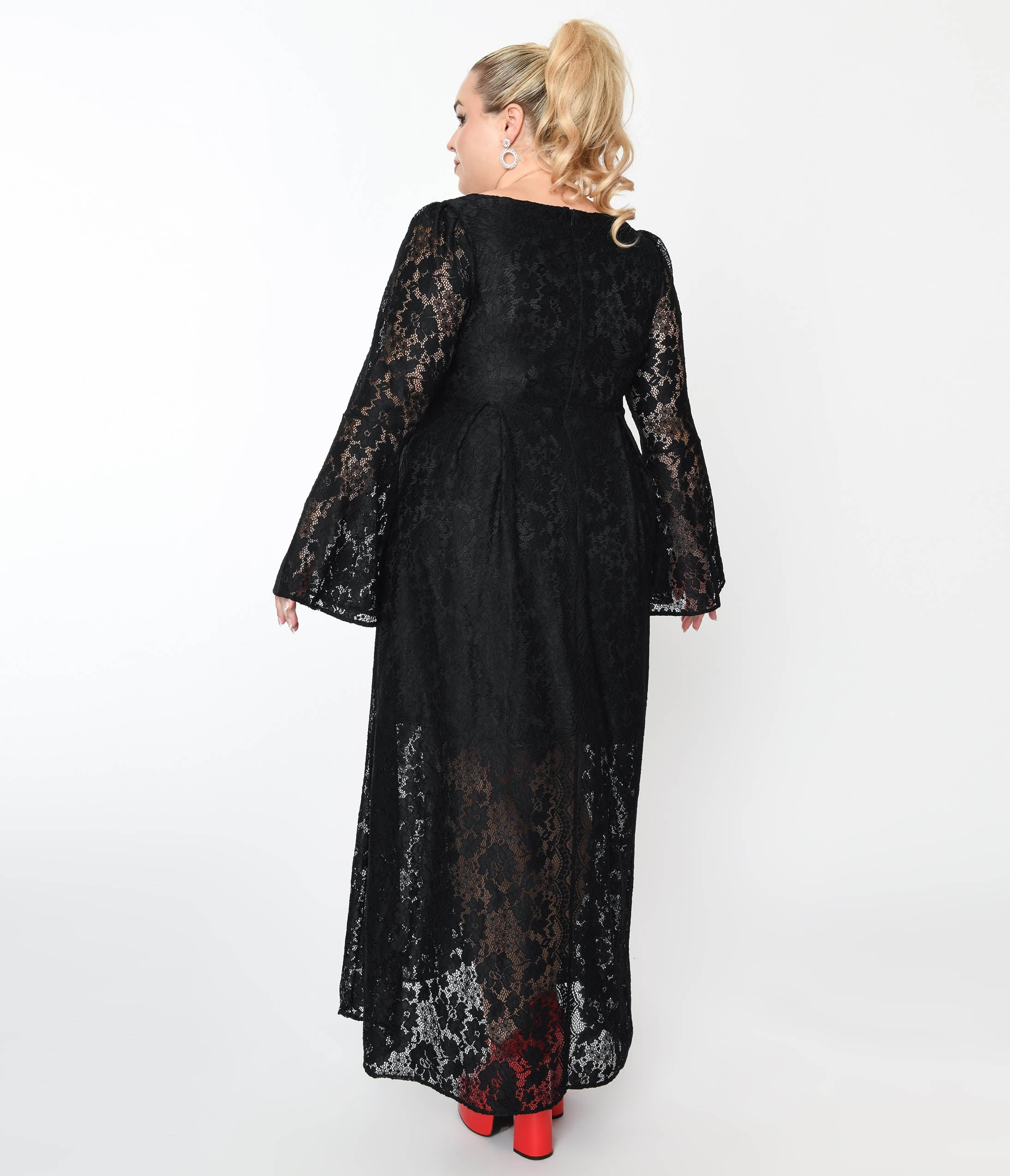  Black Lace & Interchangeable Bow Priscilla Maxi Dress