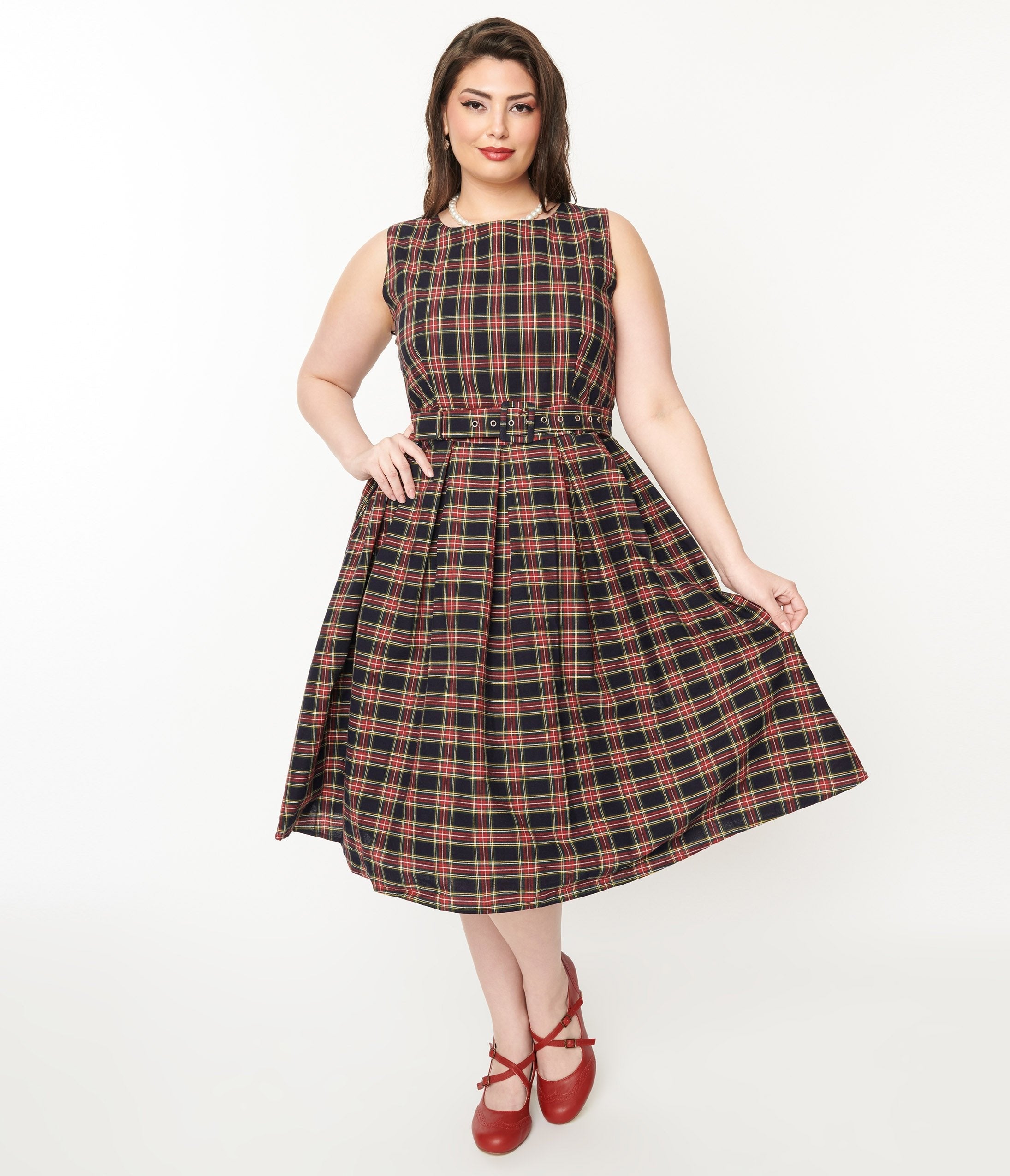  Black & Red Plaid Annie Swing Dress