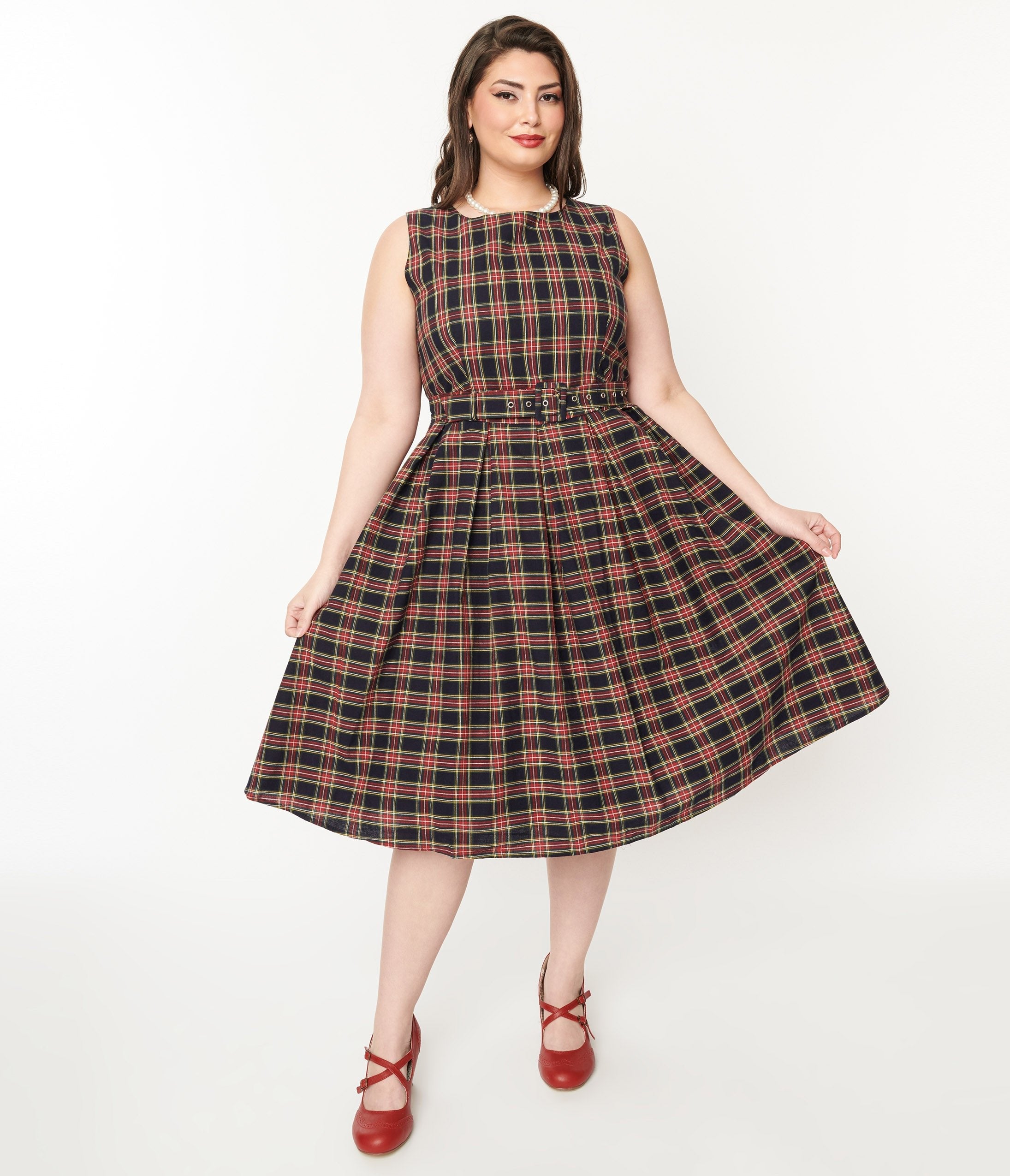  Black & Red Plaid Annie Swing Dress
