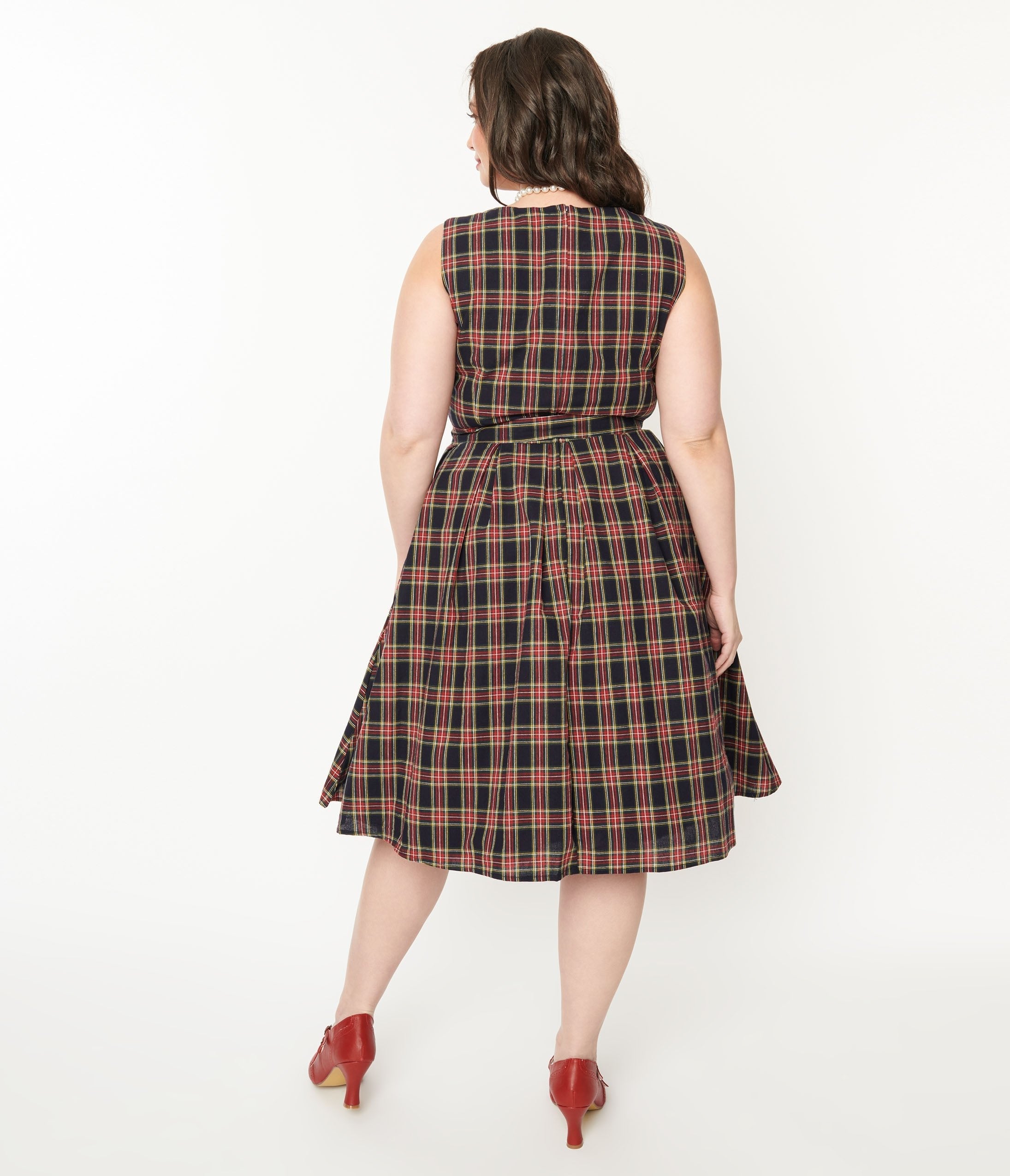  Black & Red Plaid Annie Swing Dress