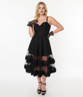  Black Roman Holiday Tulle Swing Dress