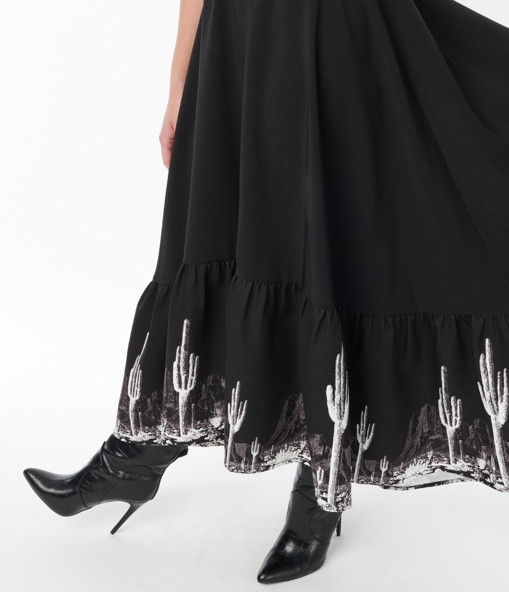  Black Saguaro Cactus Maxi Dress