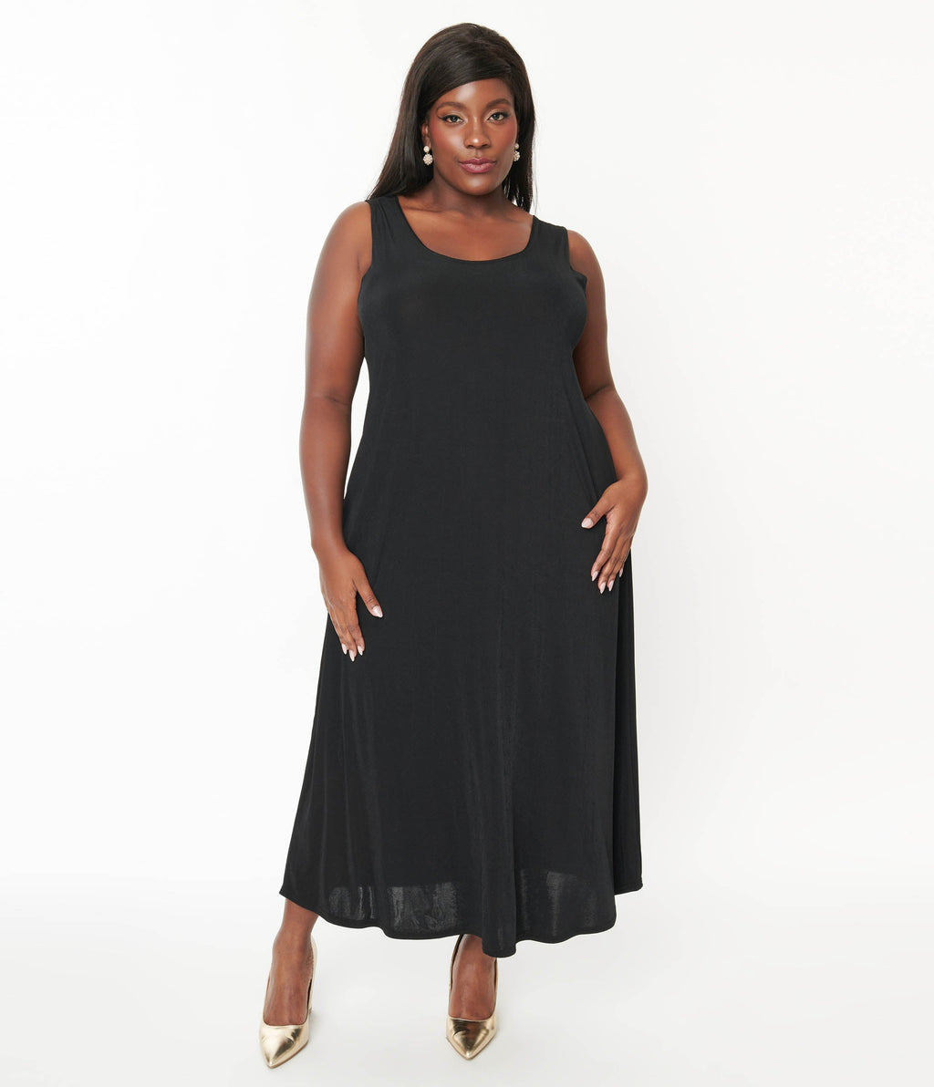  Black Slip Maxi Dress