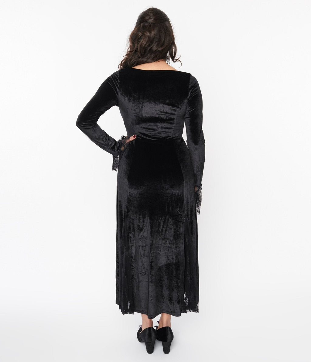  Black Velvet Witchy Maxi Dress