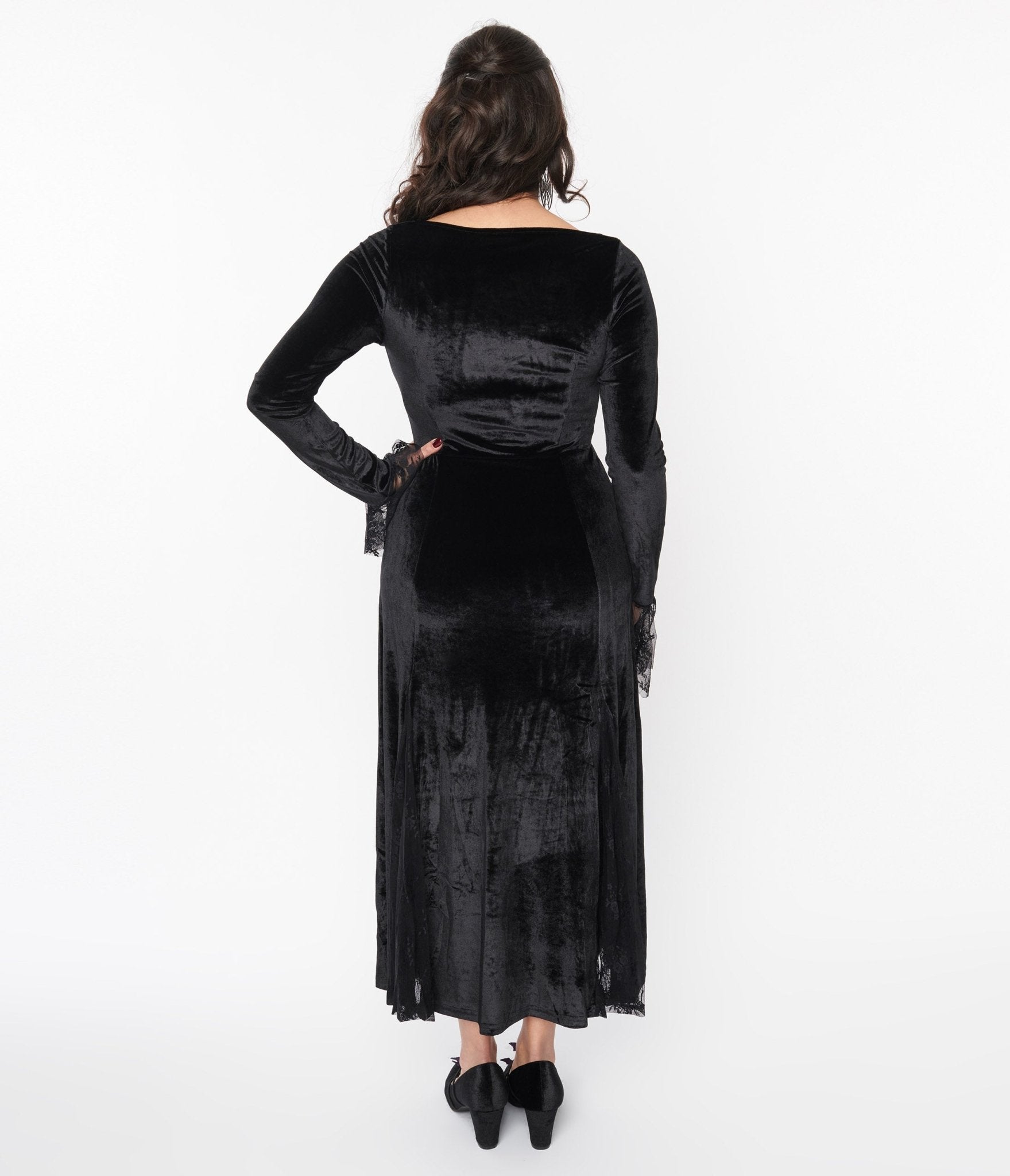  Black Velvet Witchy Maxi Dress