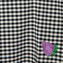  Black & White Gingham Grape Embroidered Halter Swing Dress