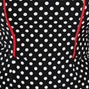  Black & White Polka Dot Peplum Wiggle Dress