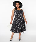  Black & White Robot Heidi Swing Dress