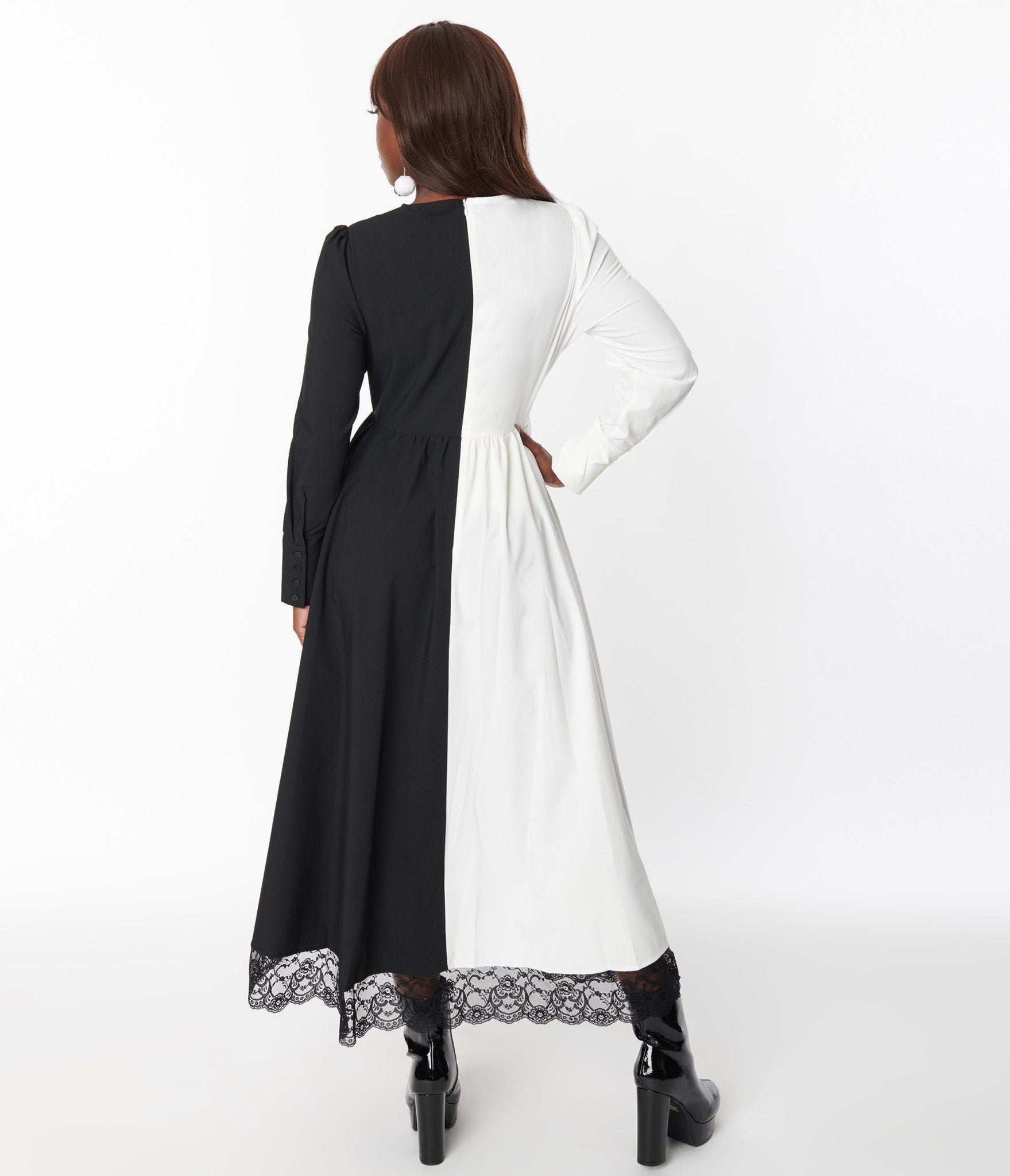  Black & White Sisters Of The Moon Maxi Dress