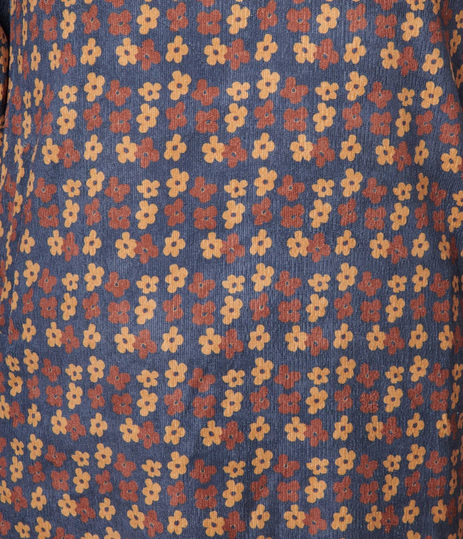  Blue Mod Daisy Corduroy Shift Dress
