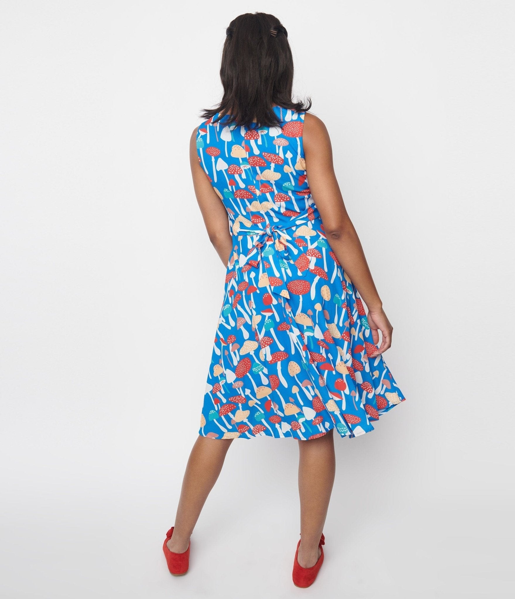  Blue Mushroom Fit & Flare Dress