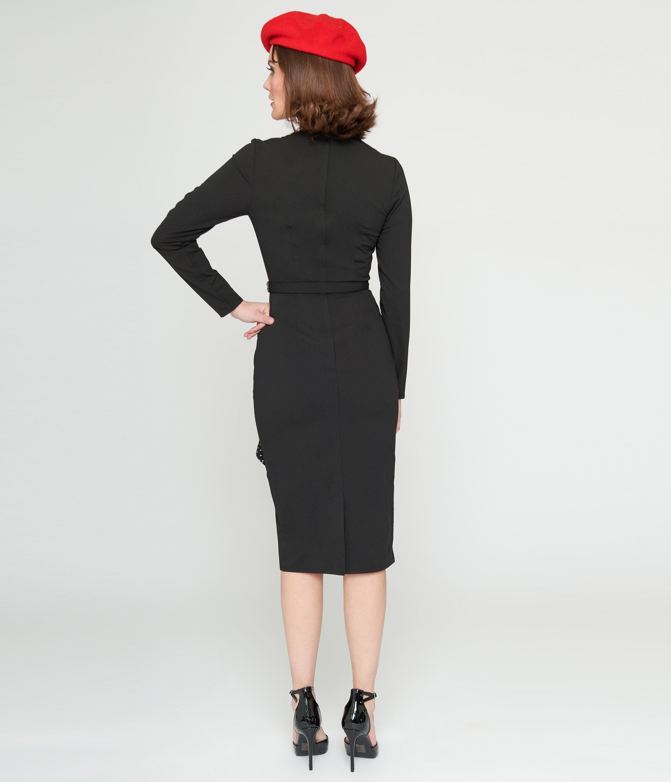  Collectif Black & White Polka Dots Anika Pencil Dress