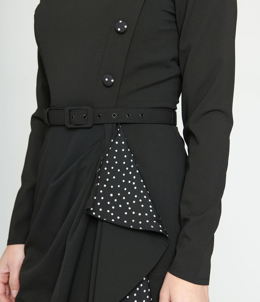  Collectif Black & White Polka Dots Anika Pencil Dress
