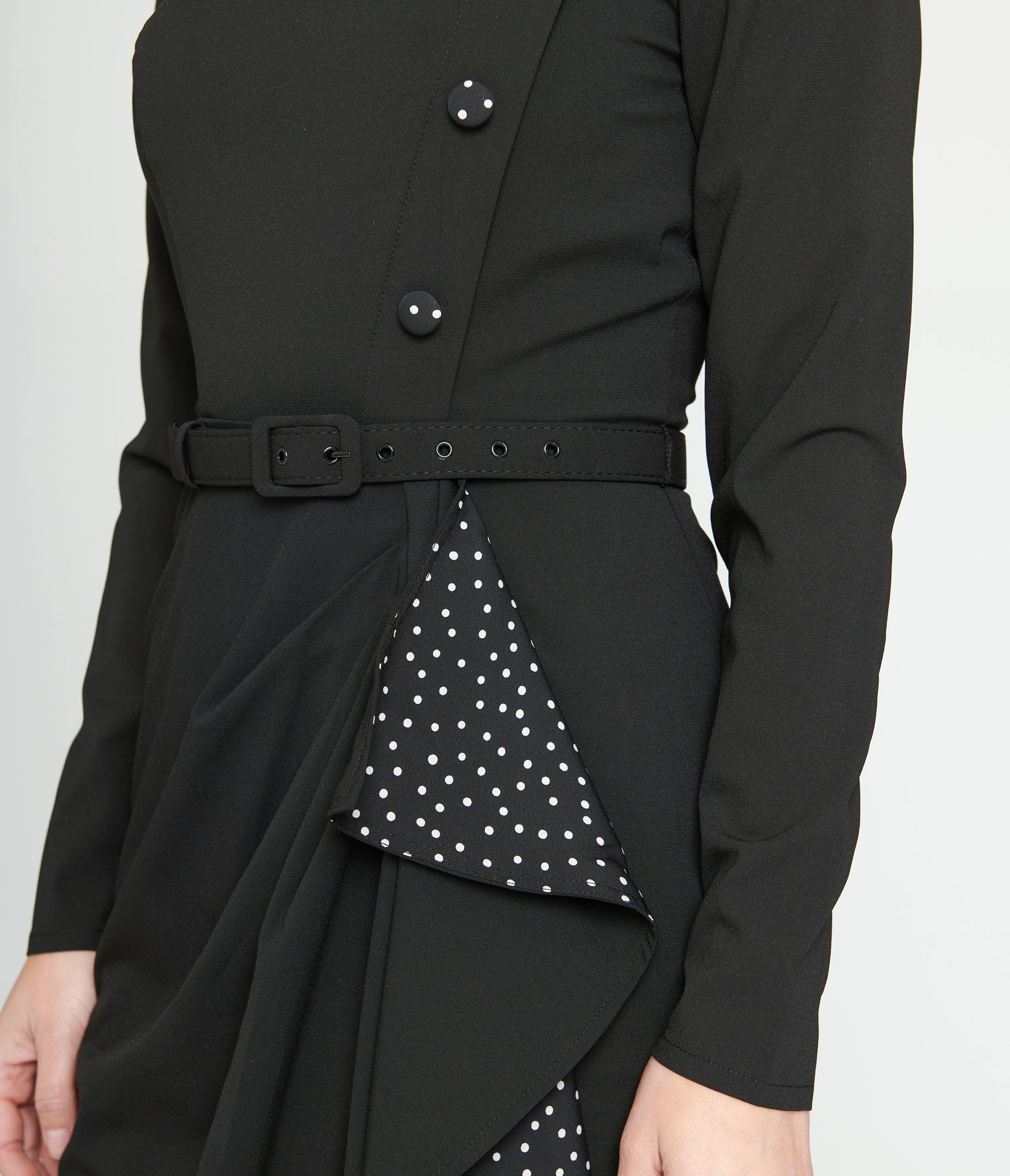  Collectif Black & White Polka Dots Anika Pencil Dress