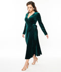  Collectif Green Velvet Kendra Wrap Dress