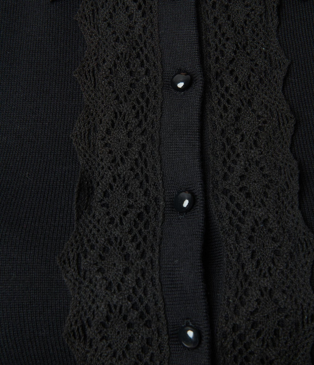  Collectif Plus Size Black & Lace Aliana Cardigan