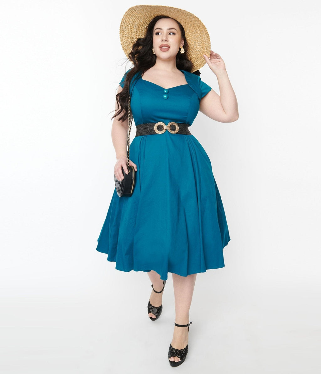  Collectif Teal Nell Swing Dress