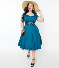 Collectif Teal Nell Swing Dress