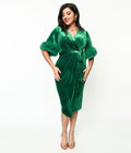  Green Velvet Fifth Avenue Wrap Wiggle Dress