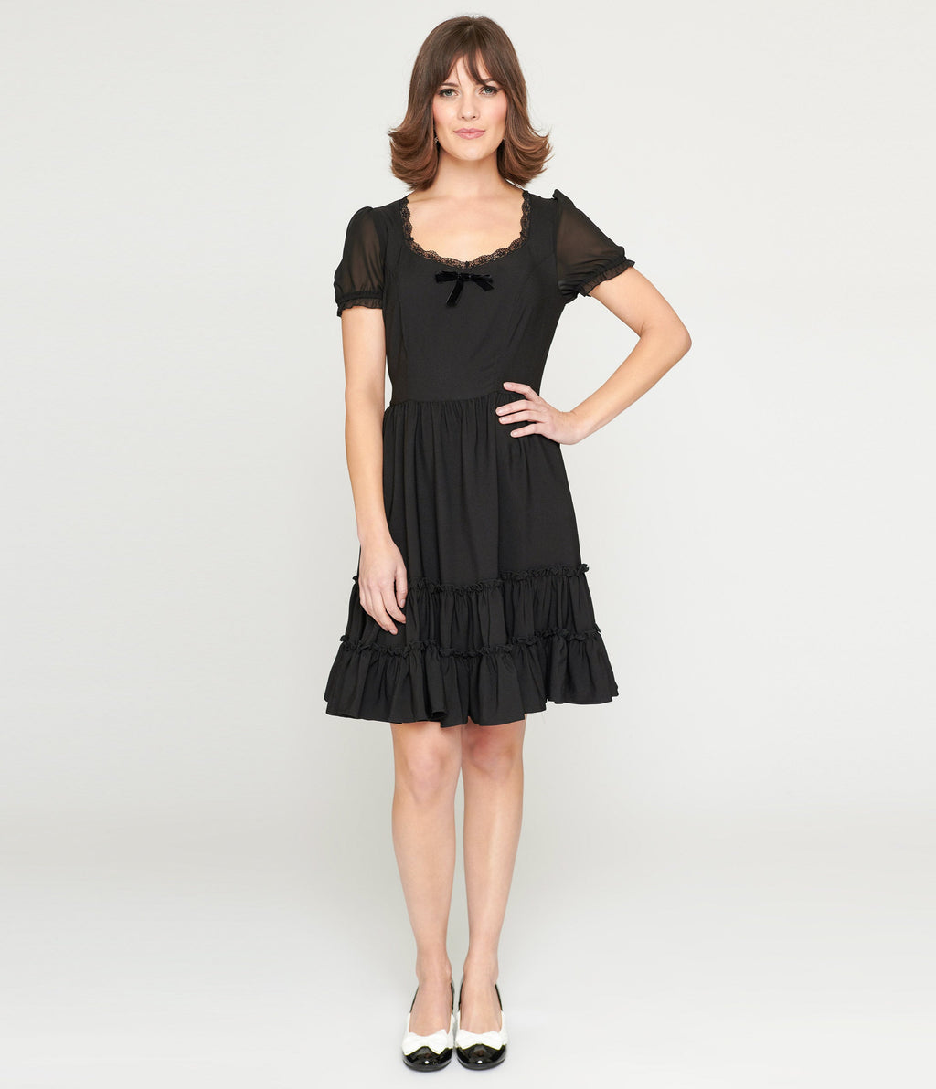  Hell Bunny Black Annette Mini Dress