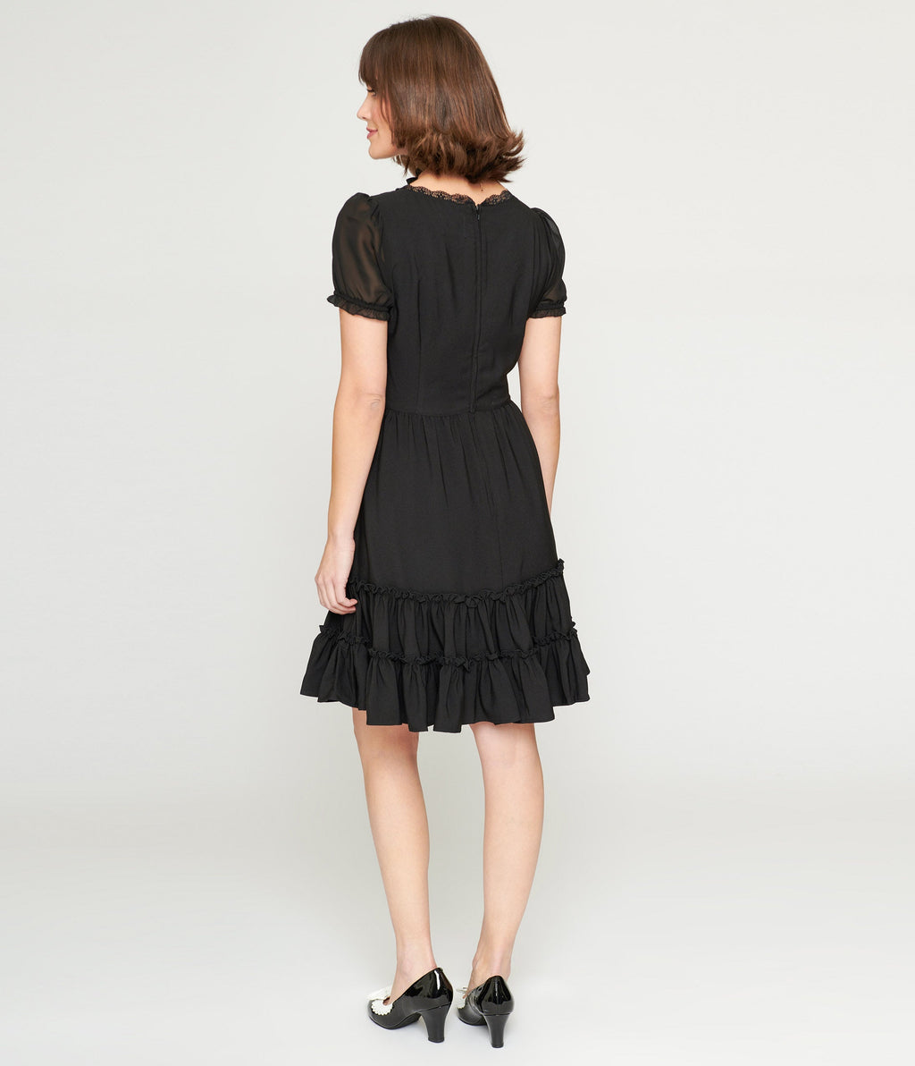  Hell Bunny Black Annette Mini Dress