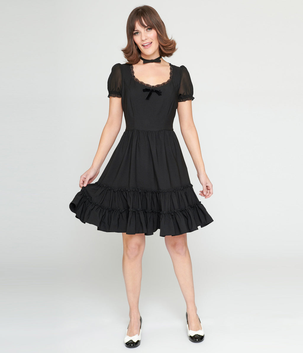  Hell Bunny Black Annette Mini Dress