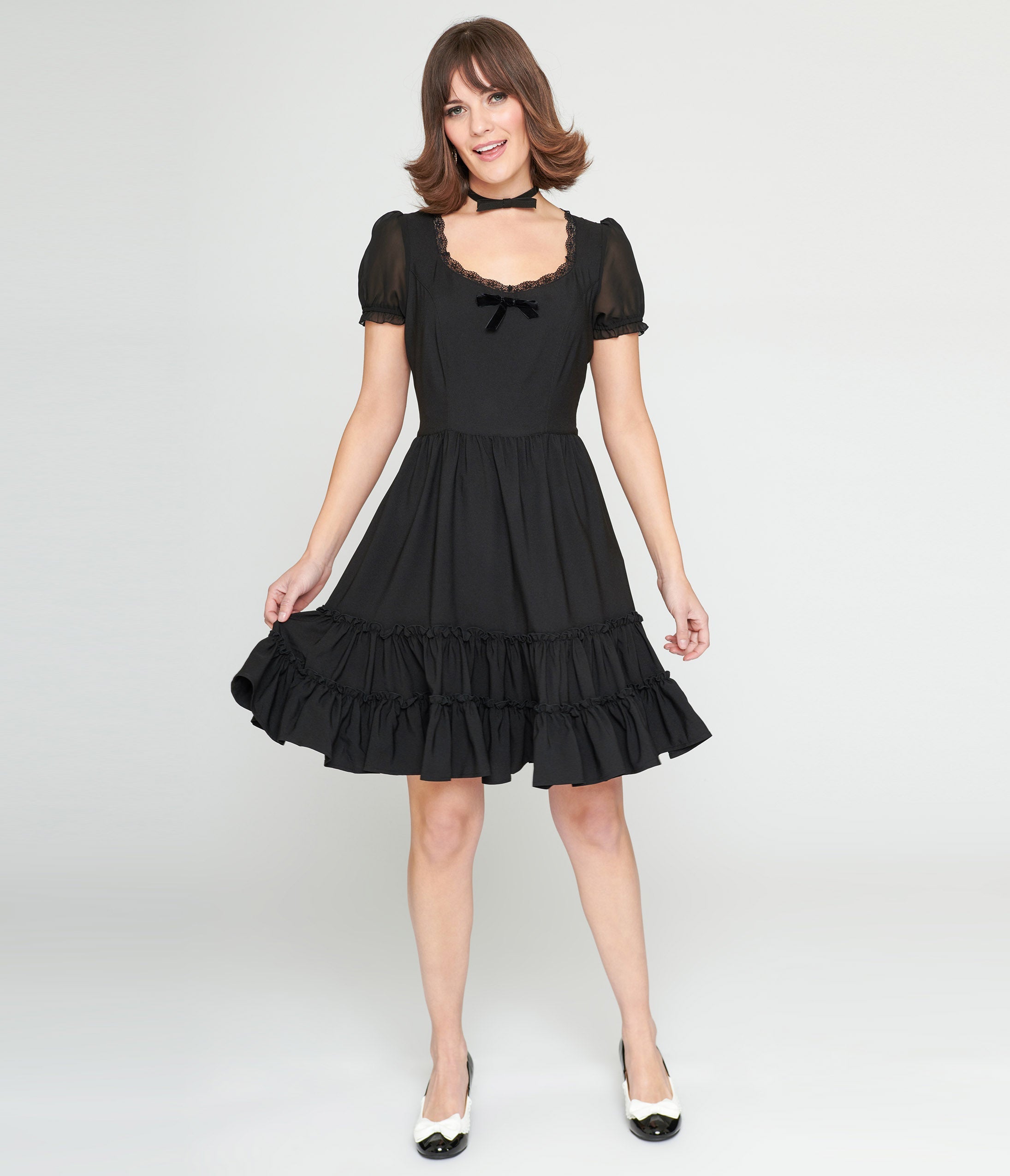  Hell Bunny Black Annette Mini Dress