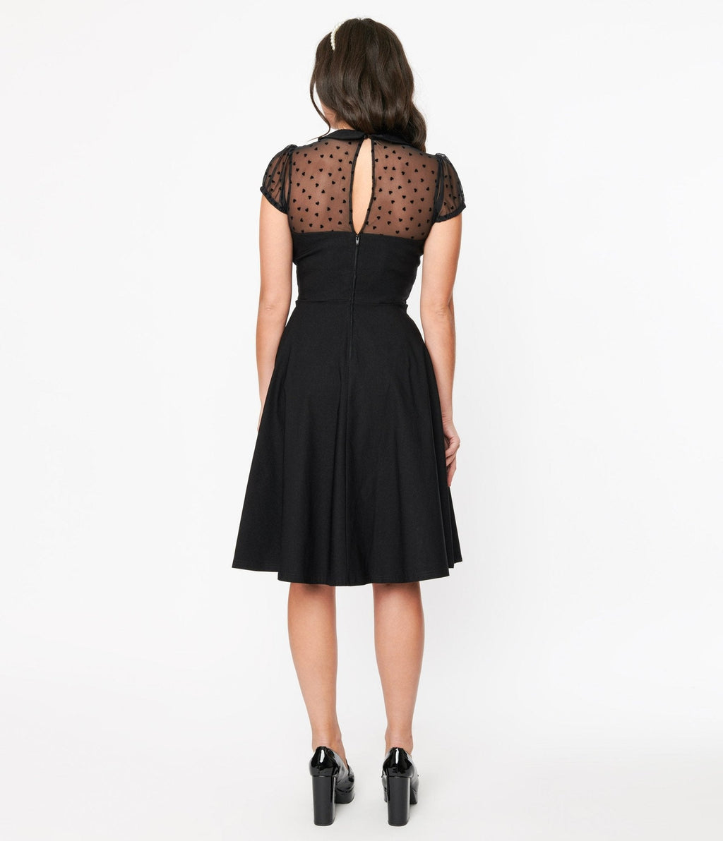  Hell Bunny Black Columbina Fit & Flare Dress