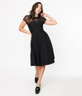  Hell Bunny Black Columbina Fit & Flare Dress