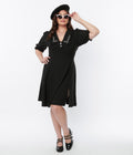  Hell Bunny Black & Ivy Flare Dress