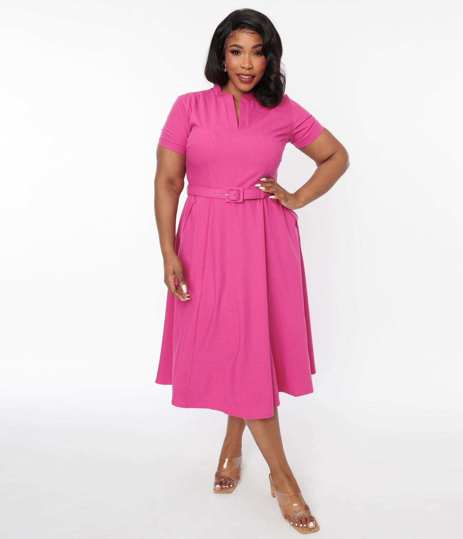  Hot Pink Bonnie Swing Dress