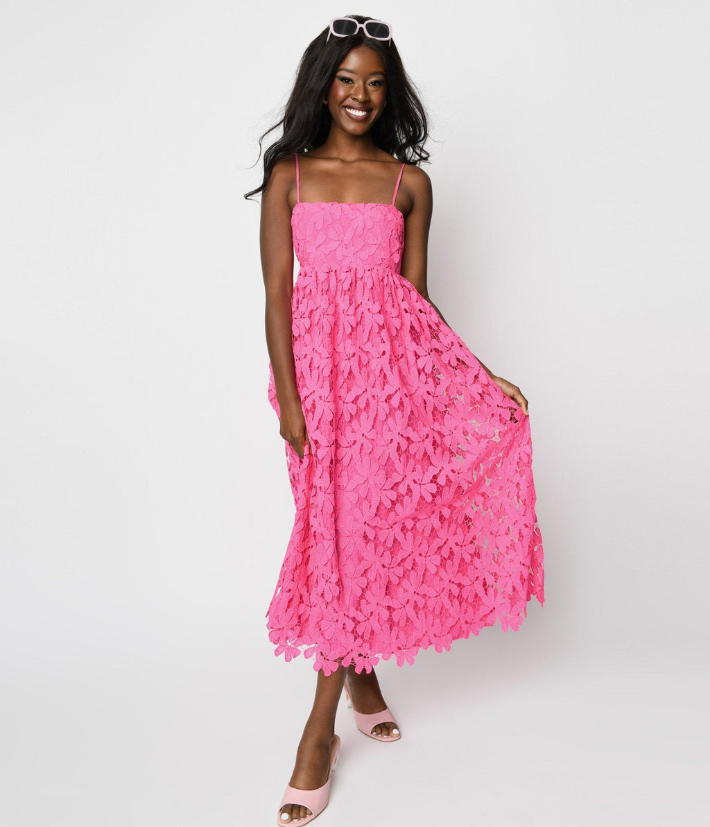  Hot Pink Floral Tiana Maxi Dress