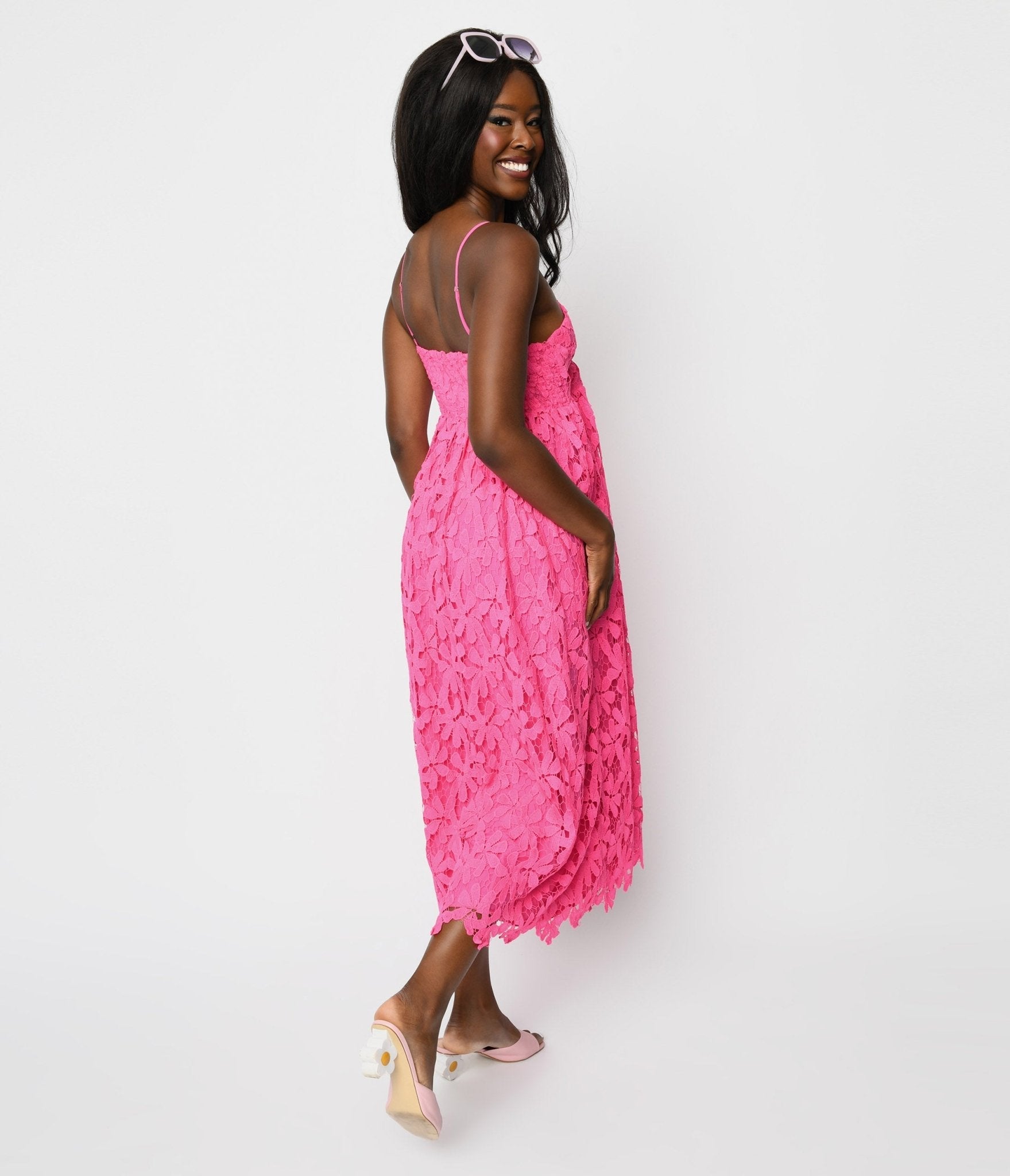  Hot Pink Floral Tiana Maxi Dress