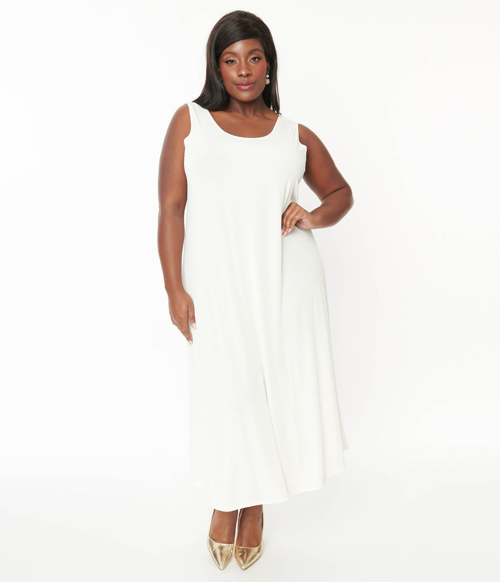 Ivory Slip Maxi Dress