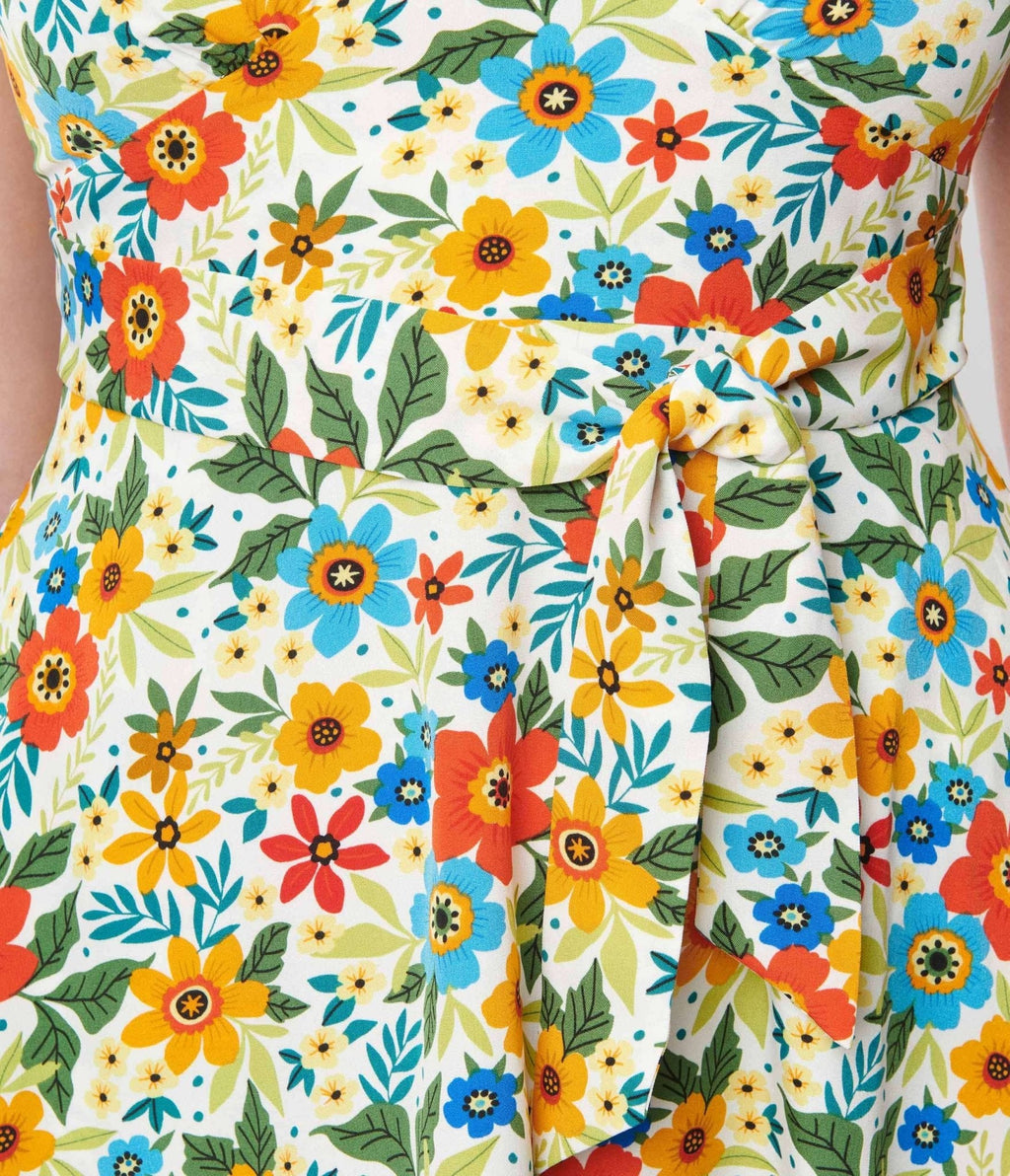  Ivory Wild Garden Swing Dress
