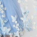  Light Blue Butterfly Overlay Maxi Dress