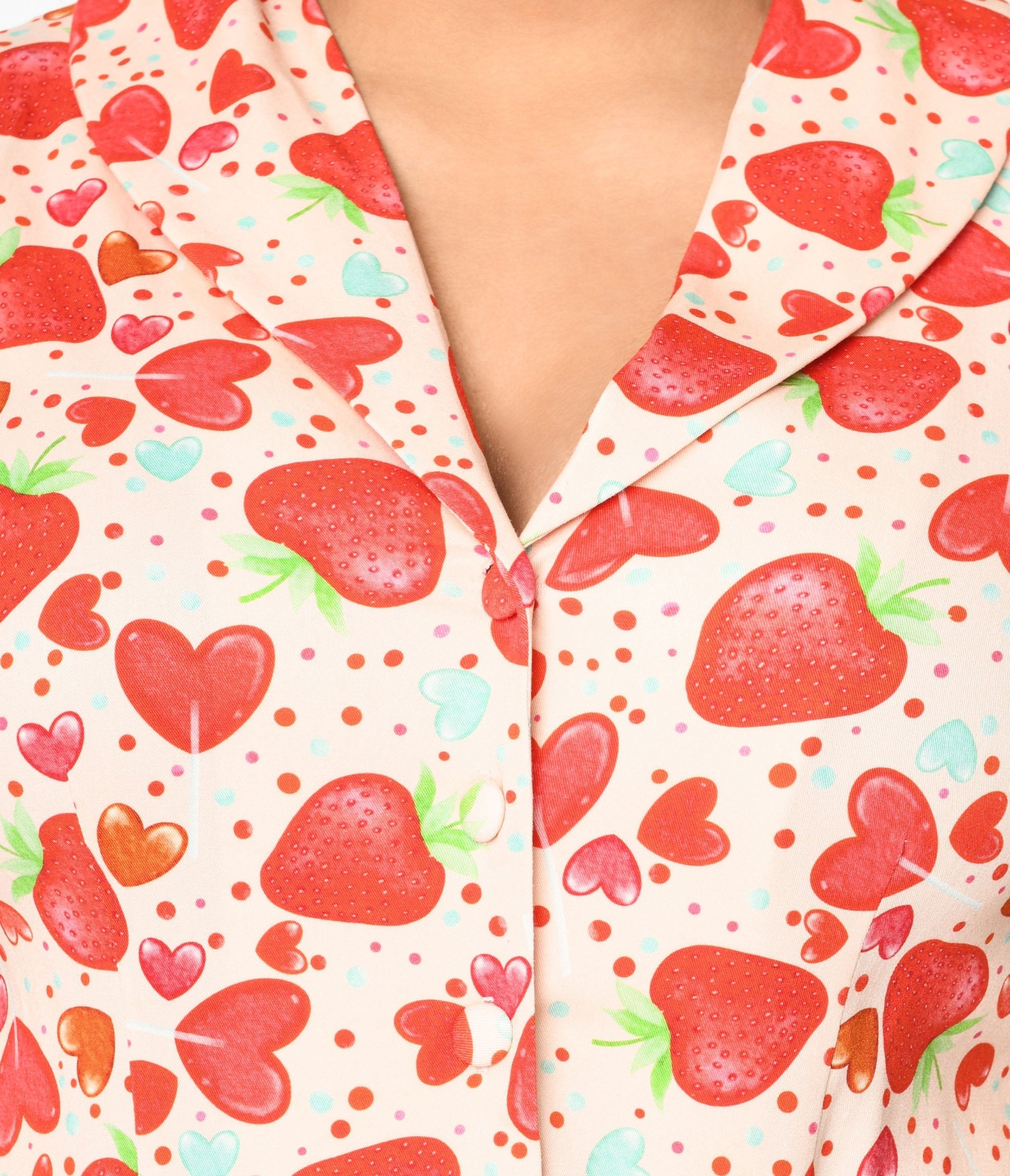  Light Pink Strawberry Love Swing Dress