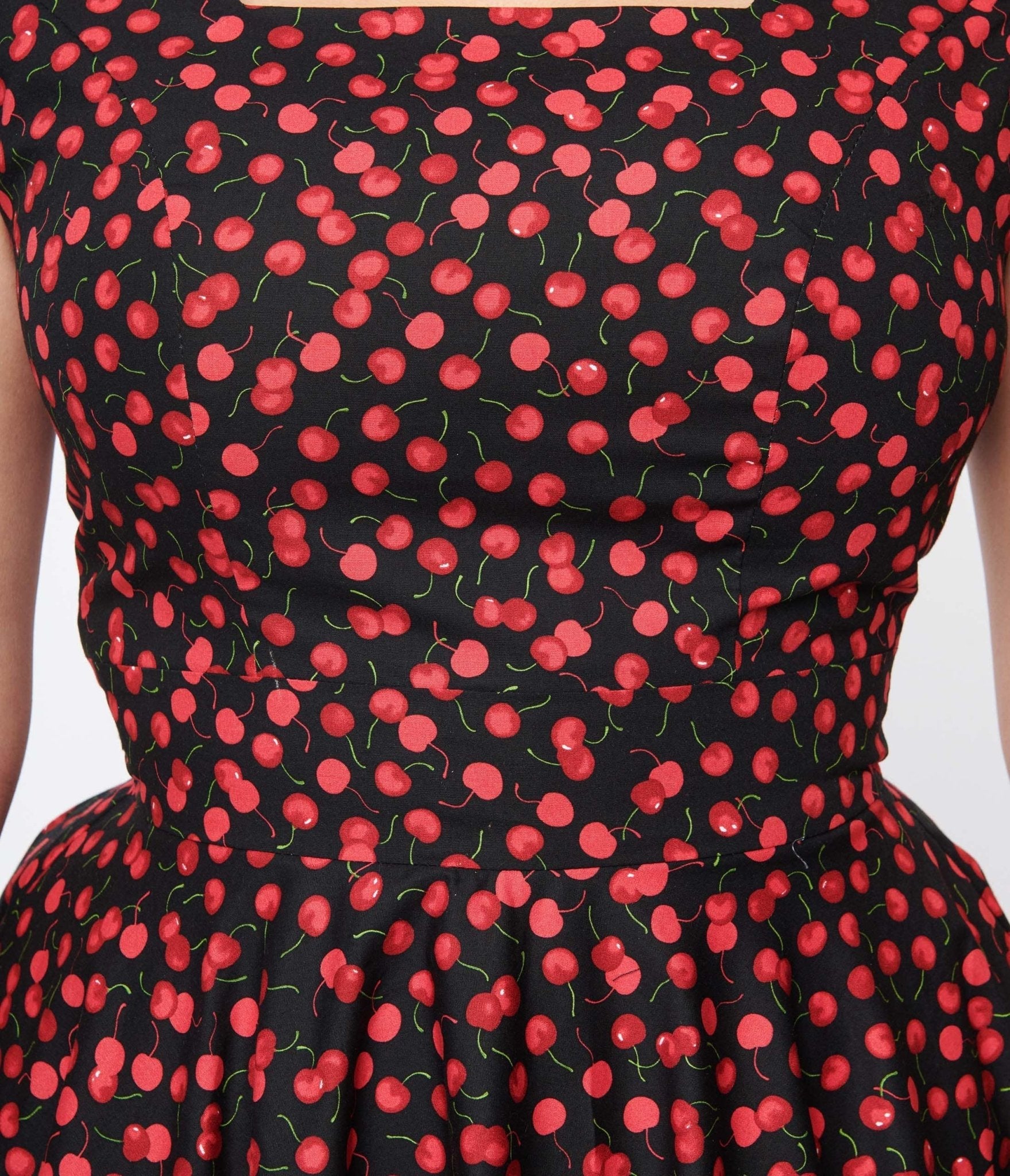  Magnolia Place Black & Cherry Anna Swing Dress