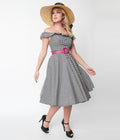  Magnolia Place Black Gingham Barbara Swing Dress