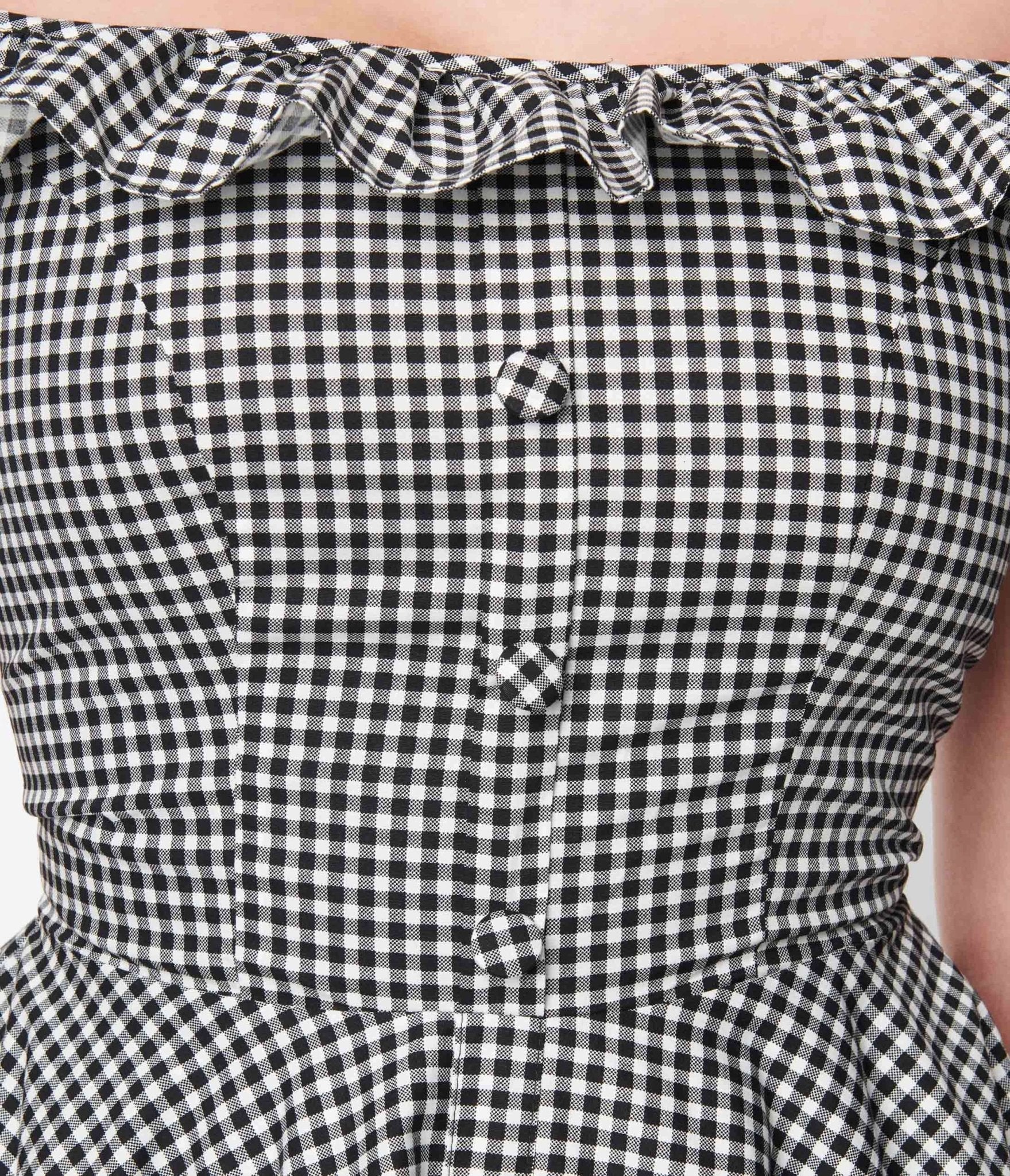  Magnolia Place Black Gingham Barbara Swing Dress