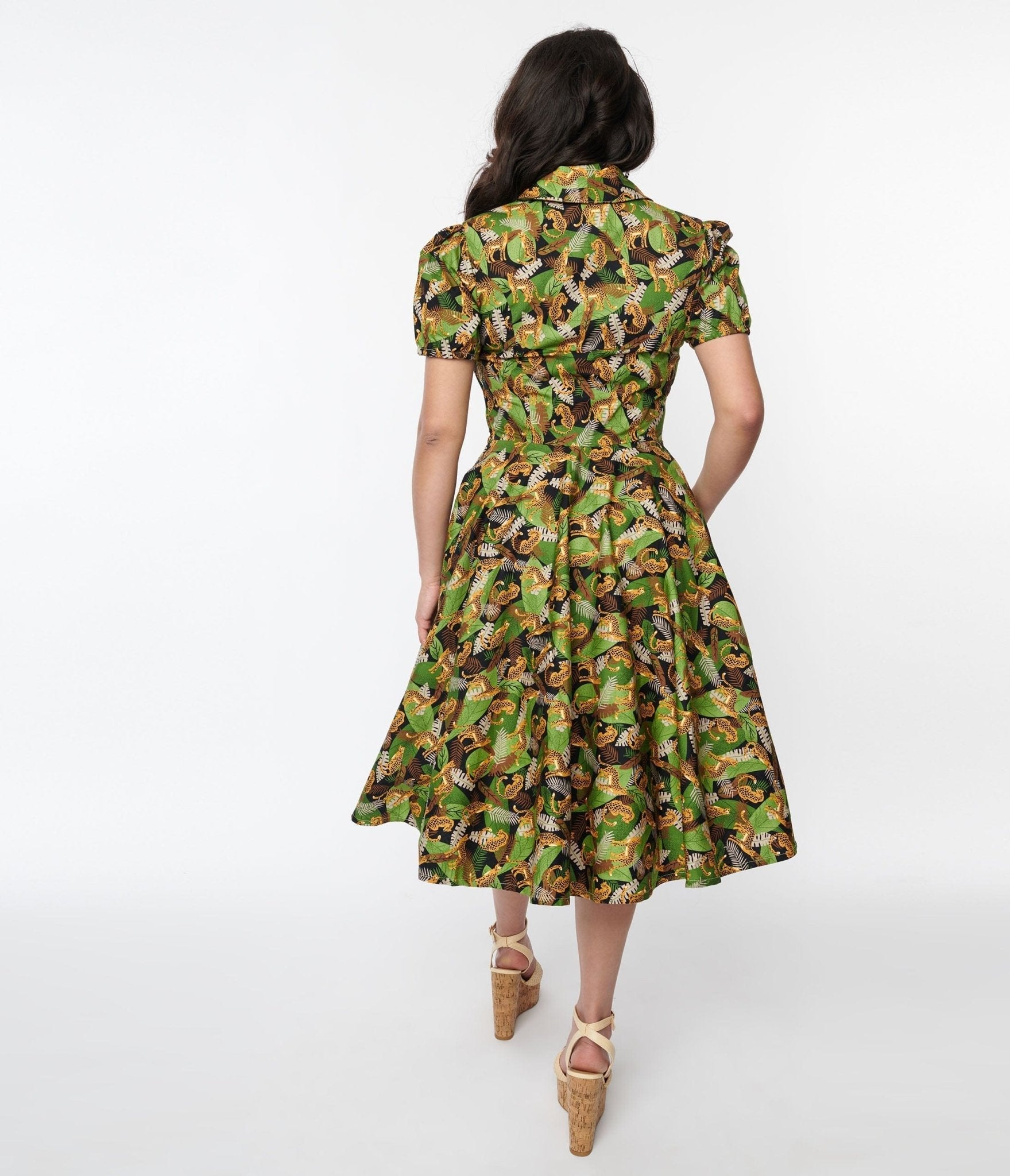  Magnolia Place Black Jungle Mona Swing Dress