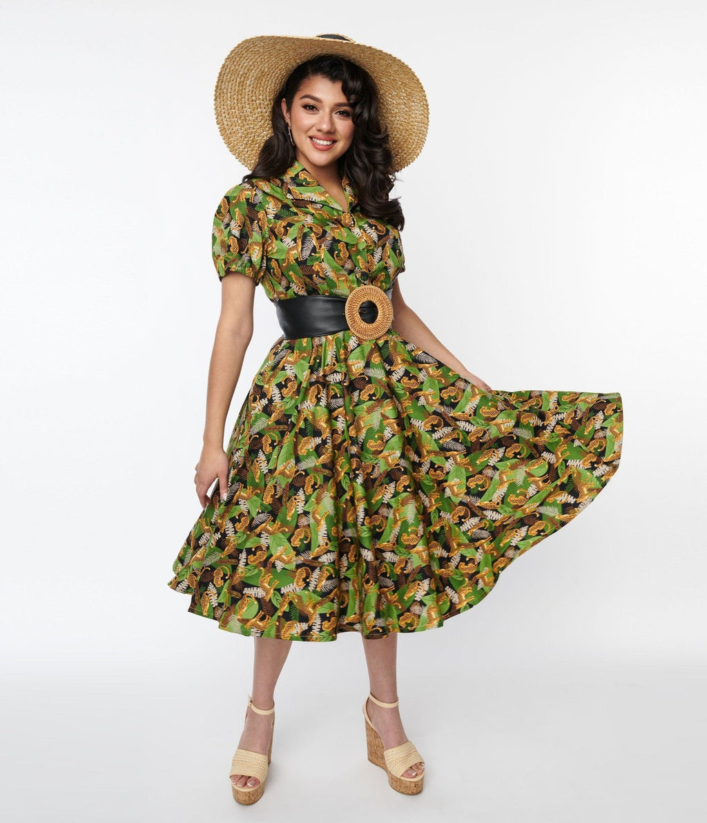  Magnolia Place Black Jungle Mona Swing Dress