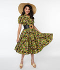  Magnolia Place Black Jungle Mona Swing Dress