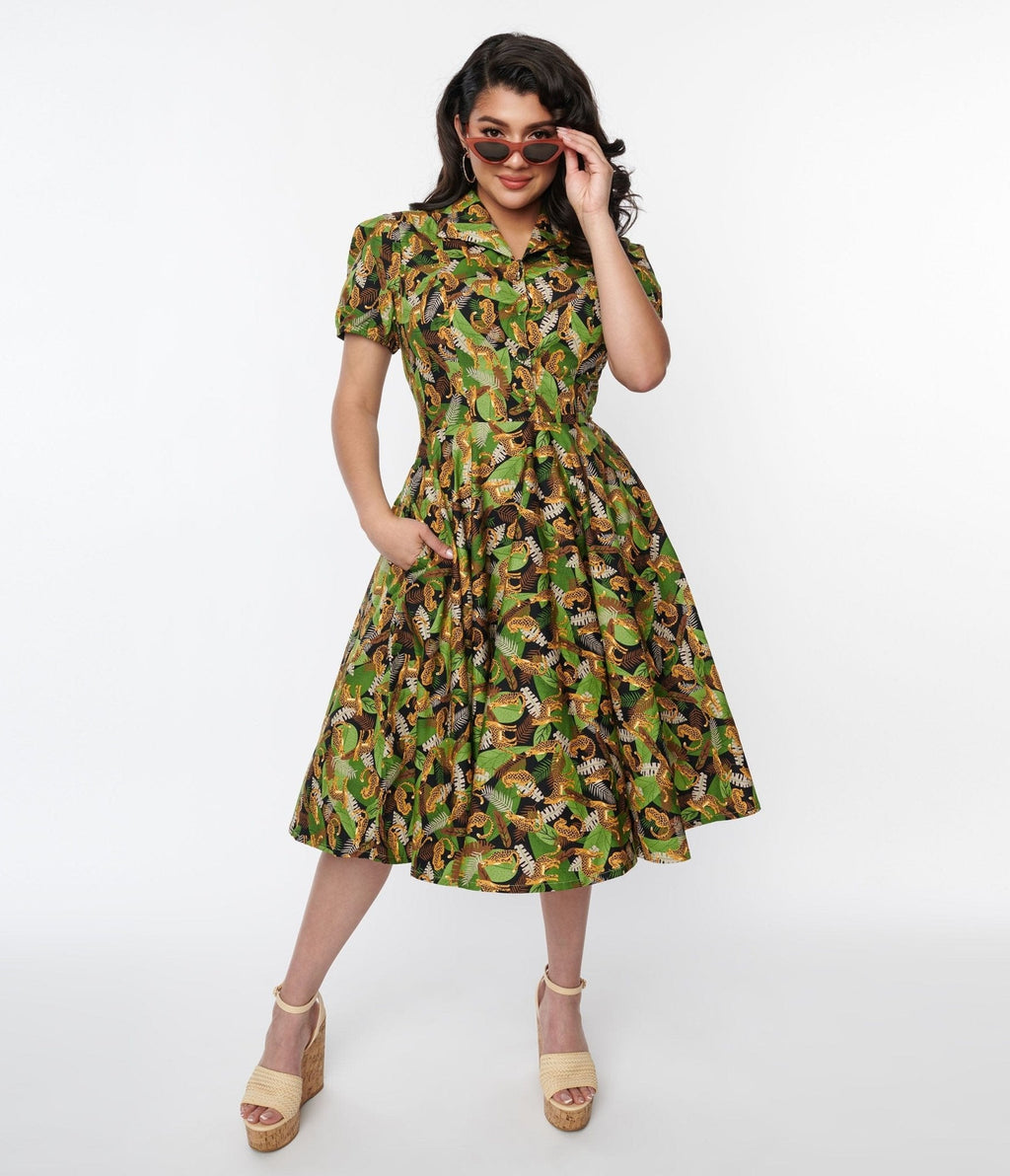  Magnolia Place Black Jungle Mona Swing Dress